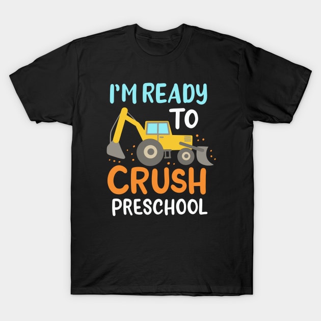 Pre-K Beginner Preschool Teacher Excavator Fan T-Shirt by dilger